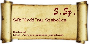 Sáfrány Szabolcs névjegykártya