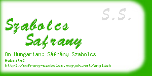 szabolcs safrany business card